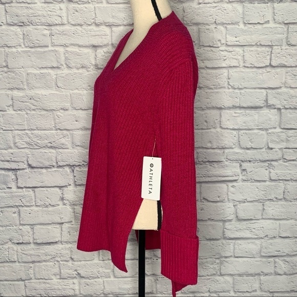 NWT Athleta Shasta Oversized Wool Blend High Low V-Neck Sweater - Picture 7 of 16